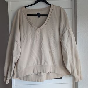GAP Cream Vneck Sweater